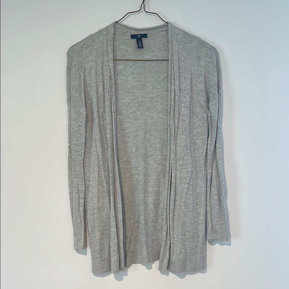 GAP Gray Cardigan Sweater Lightweight Open-Front